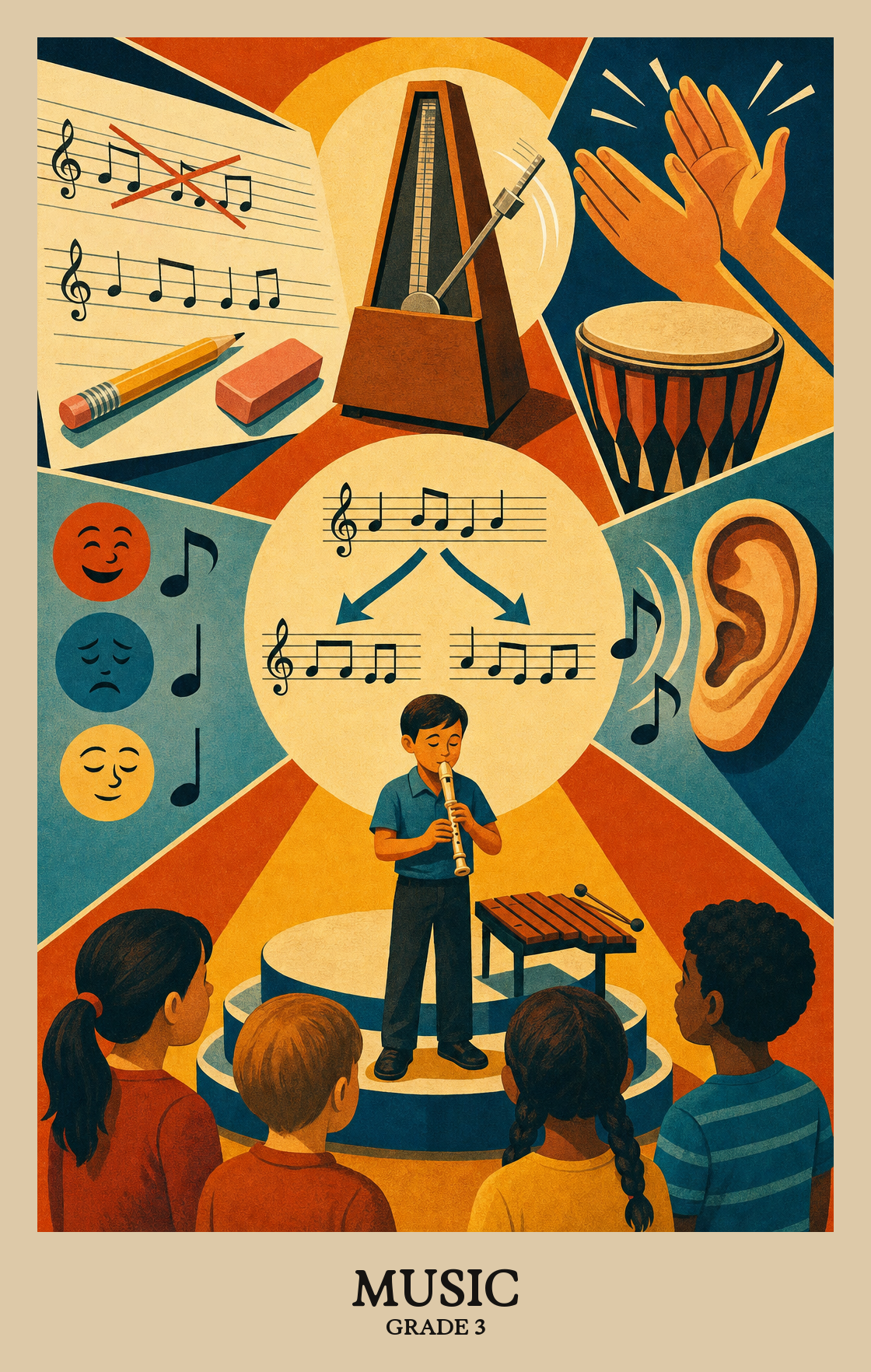 Illustration of what students learn in Grade 3 Arts: Music
