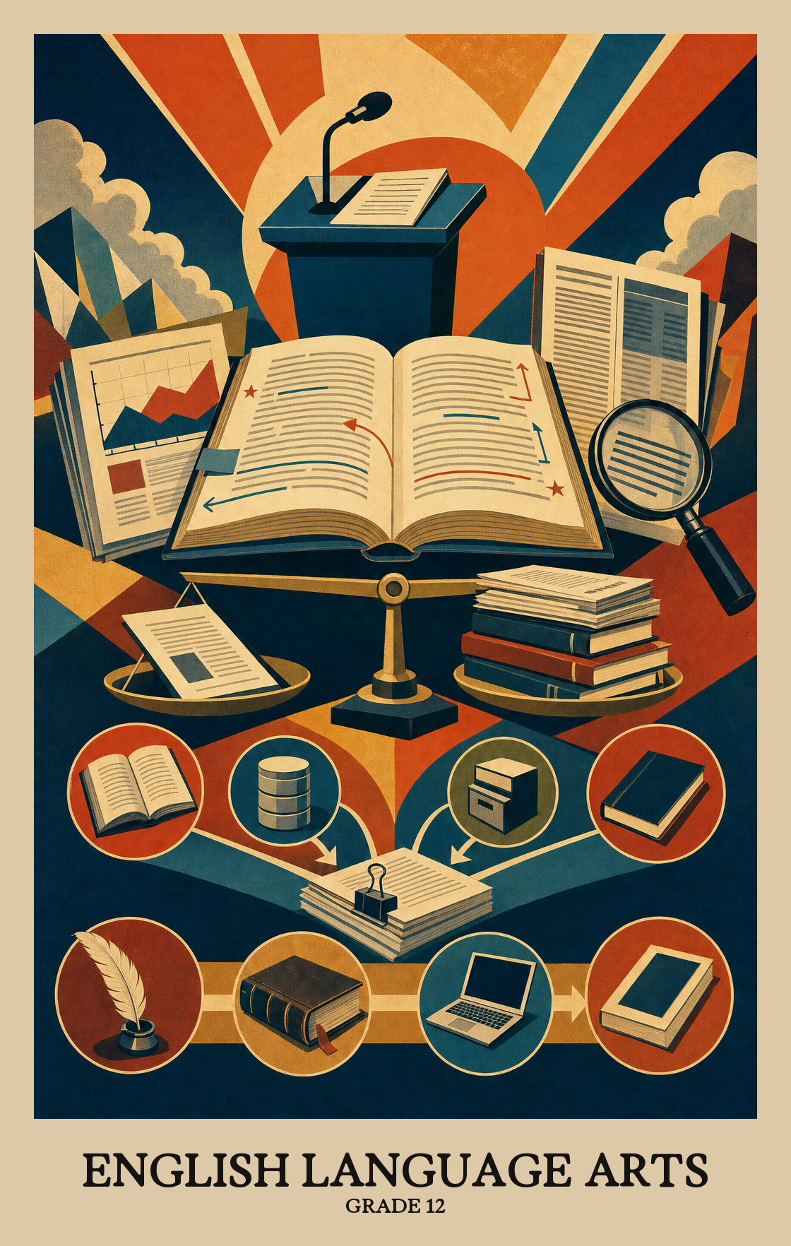 Illustration of what students learn in Grade 12 English Language Arts