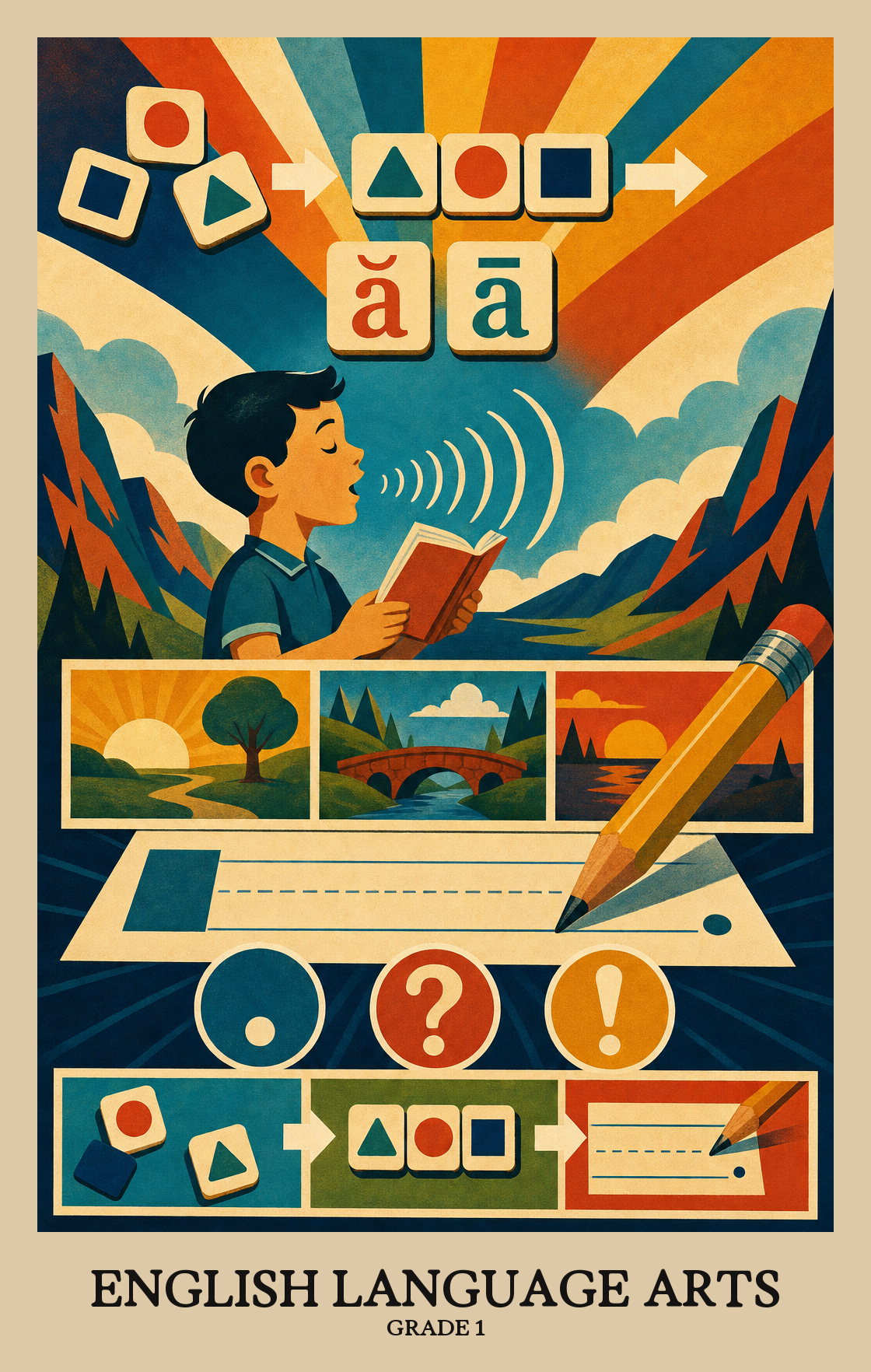 Illustration of what students learn in Grade 1 English Language Arts