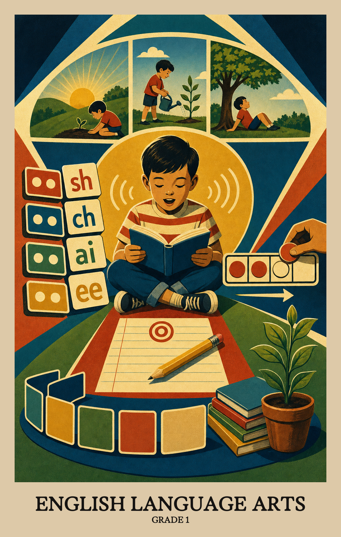 Illustration of what students learn in Grade 1 English Language Arts